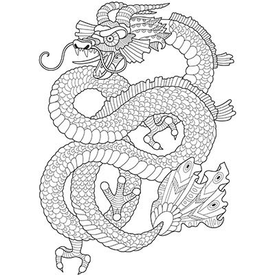 Zeichnung eines chinesischen Drachens